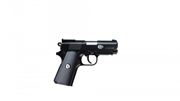 Ecommur. Colt Defender Full Metal  Pistola de perdigones (Bolas BB's de  Acero) de Aire comprimido semiautomática 4,5mm + maletín + balines y CO2 :  : Deportes y aire libre